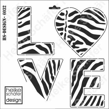 Schablone-Stencil A3 123-6032 Effekt Zebra Love